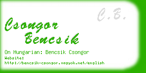 csongor bencsik business card